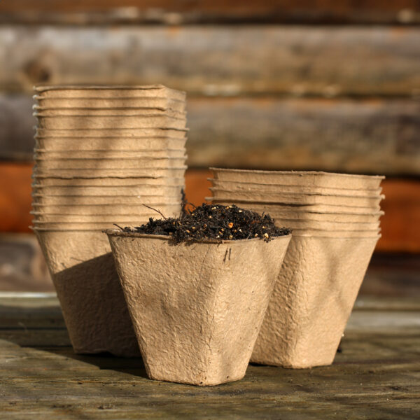 8cm Biodegradable Pots (Square)